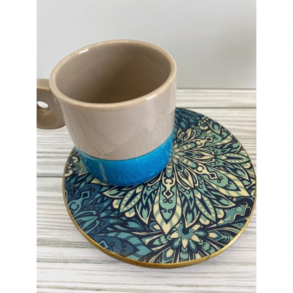 Seyda & Asli Espresso Cup and Saucer. Set‎ of 2.